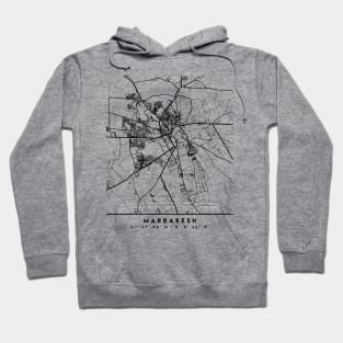 MARRAKESH MOROCCO BLACK CITY STREET MAP ART Hoodie